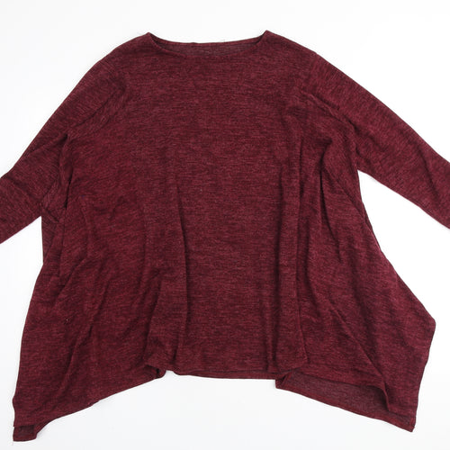 Preworn Womens Red Round Neck Polyester Pullover Jumper Size M - Waterfall