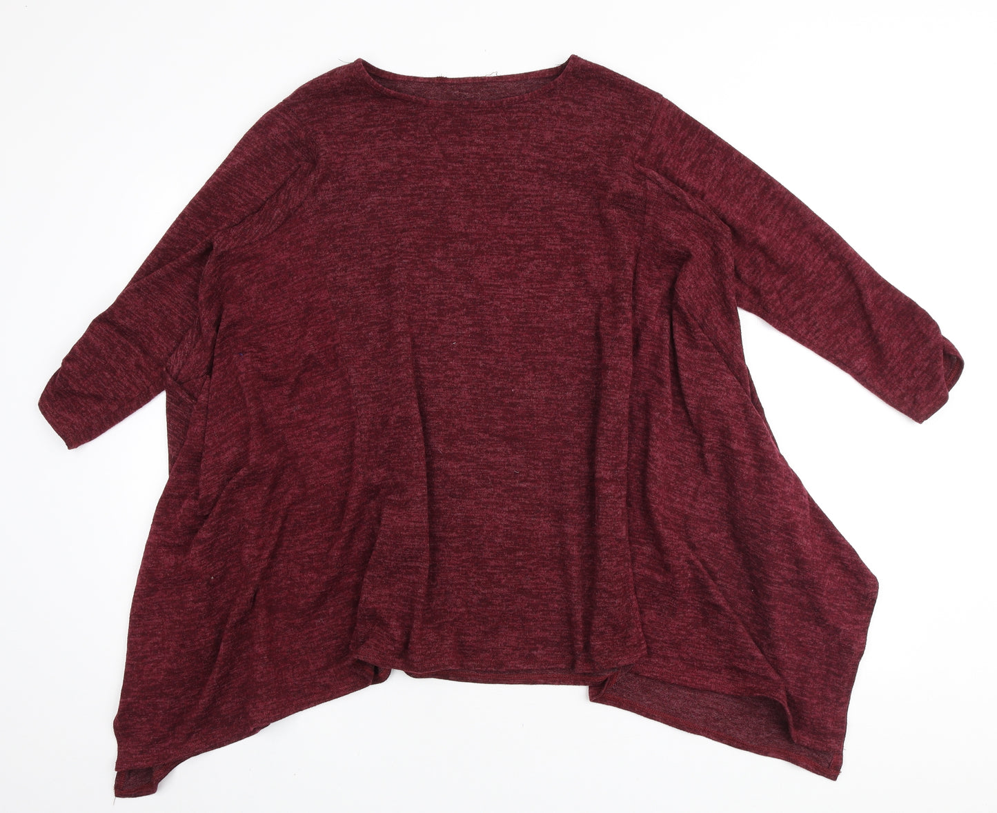 Preworn Womens Red Round Neck Polyester Pullover Jumper Size M - Waterfall