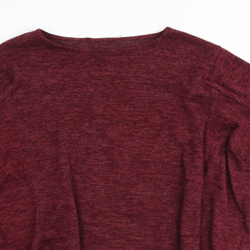 Preworn Womens Red Round Neck Polyester Pullover Jumper Size M - Waterfall