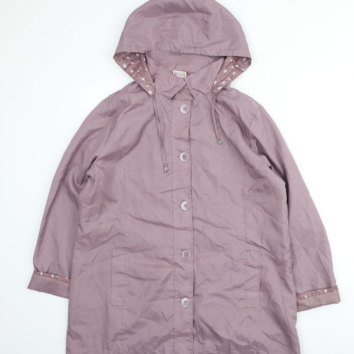 Anne De Lancay Womens Pink Anorak Coat Size M Button