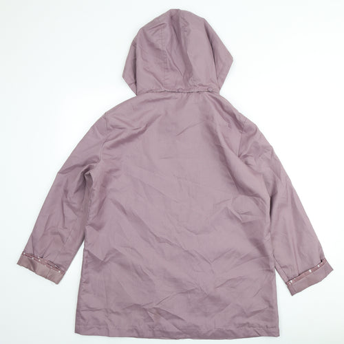 Anne De Lancay Womens Pink Anorak Coat Size M Button