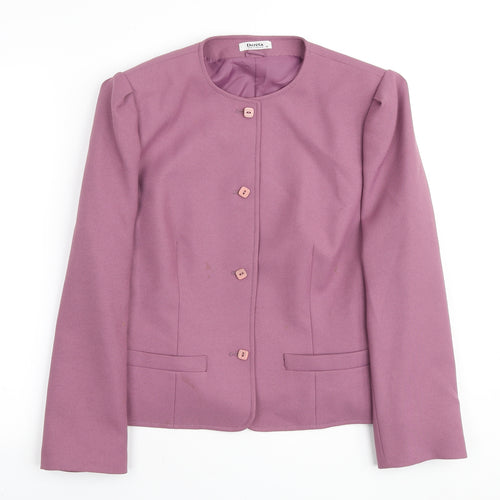 Dereta Womens Pink Polyester Jacket Blazer Size 16