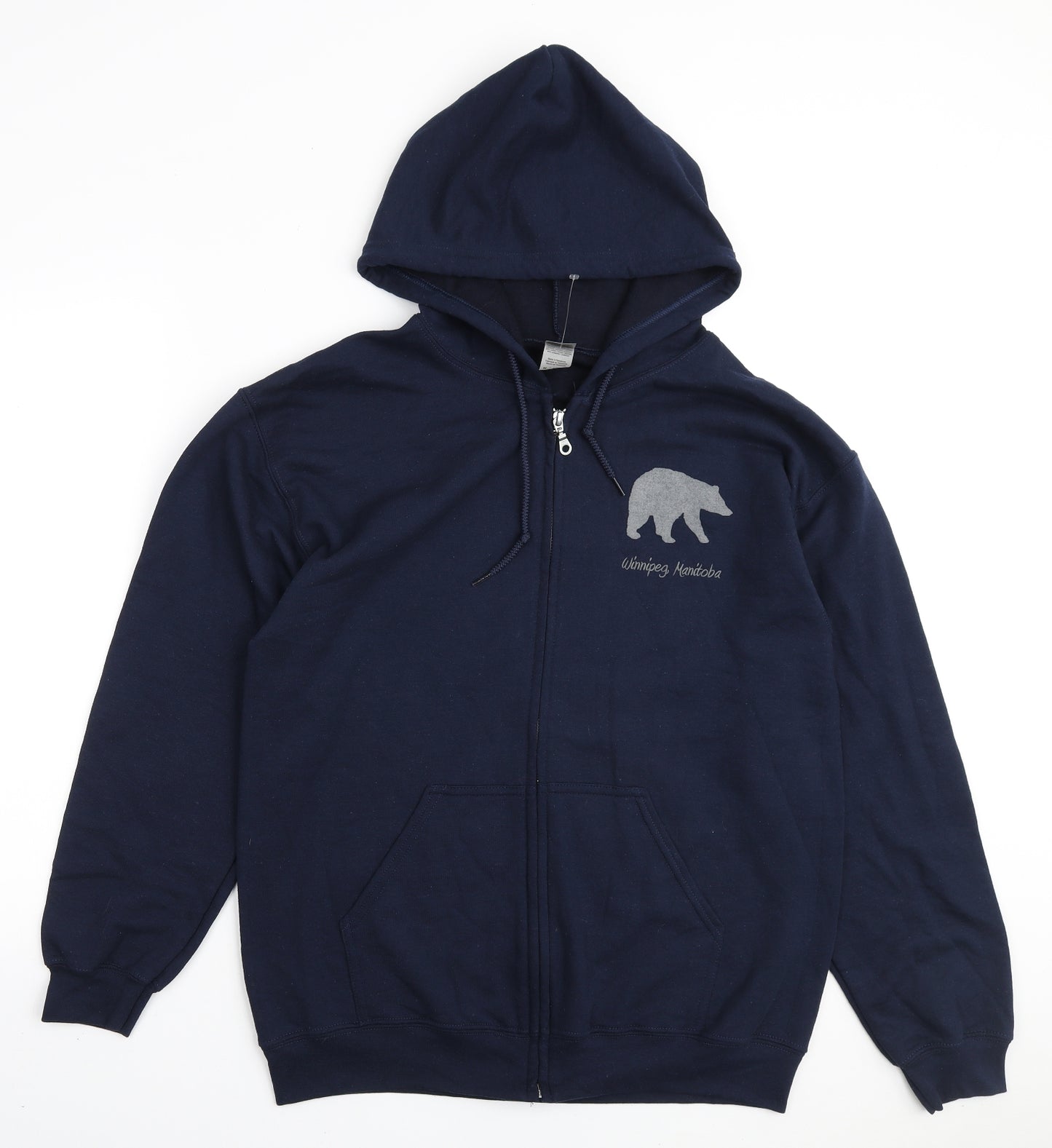 Gildan Mens Blue Polyester Full Zip Hoodie Size M - Harlequin Nature Graphics