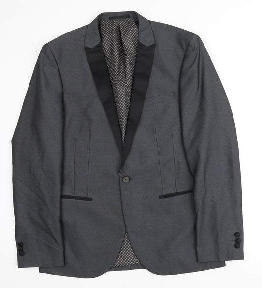 Front view of Next men’s grey polyester blazer