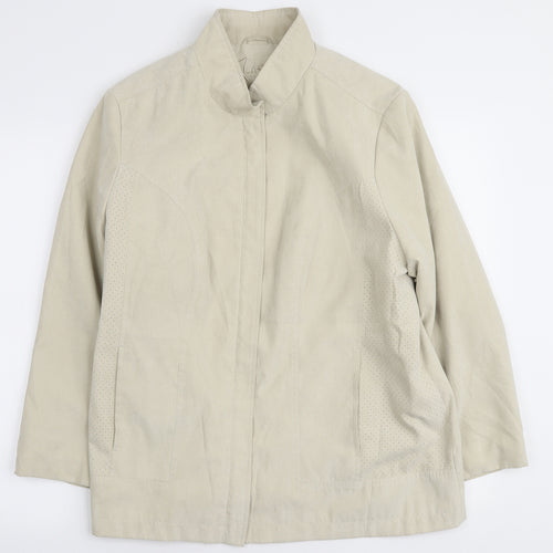 Klass Womens Ivory Jacket Size L Zip