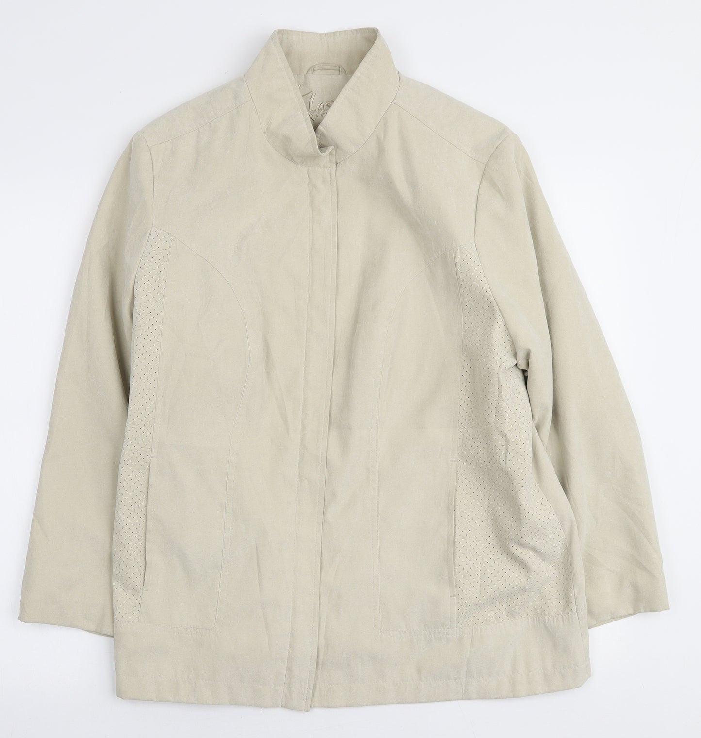 Klass Womens Ivory Jacket Size L Zip