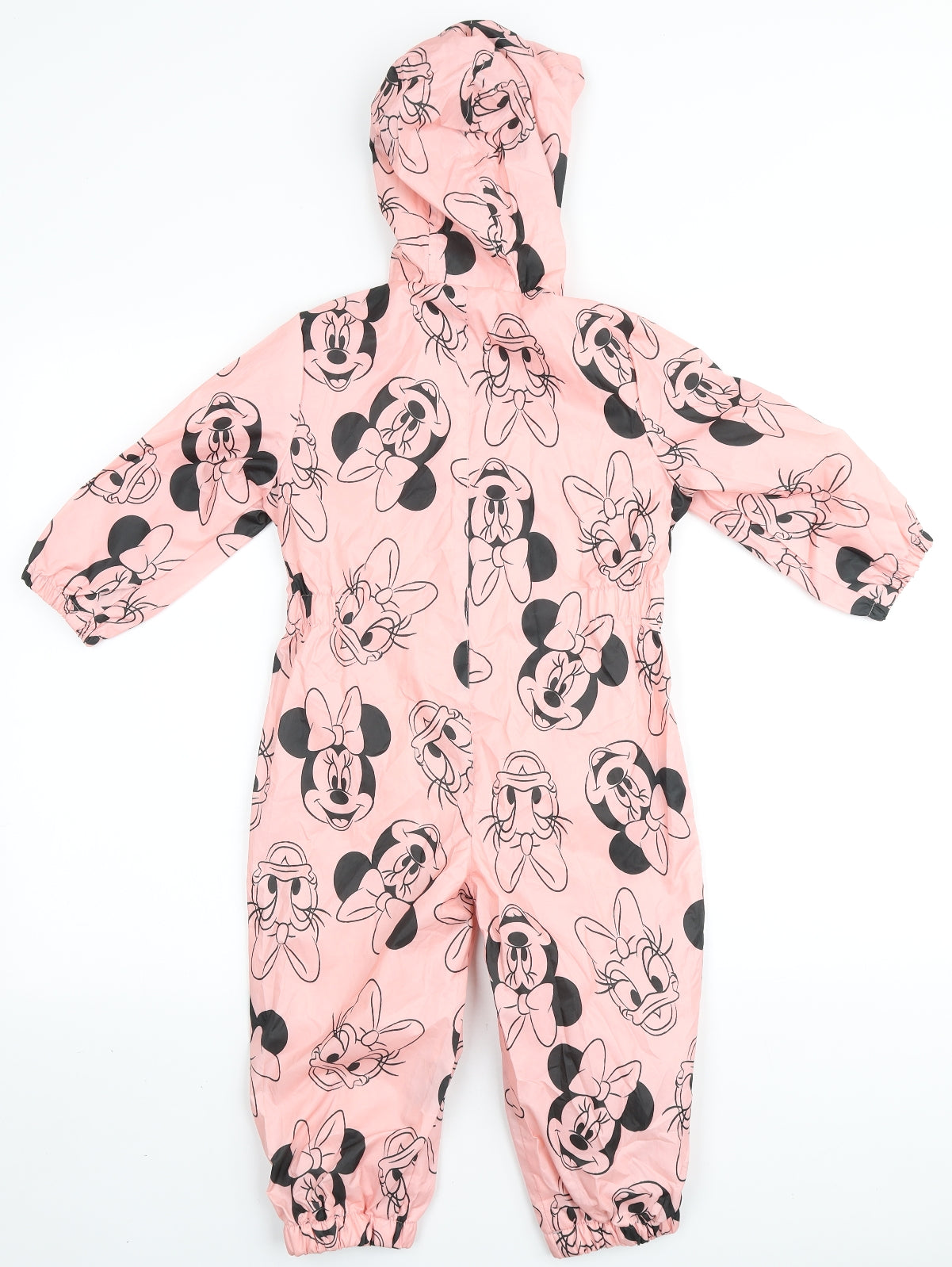 Disney Girls Pink Geometric Basic Coat Snowsuit Size 2-3 Years Zip - Minnie Mouse & Daisy Duck