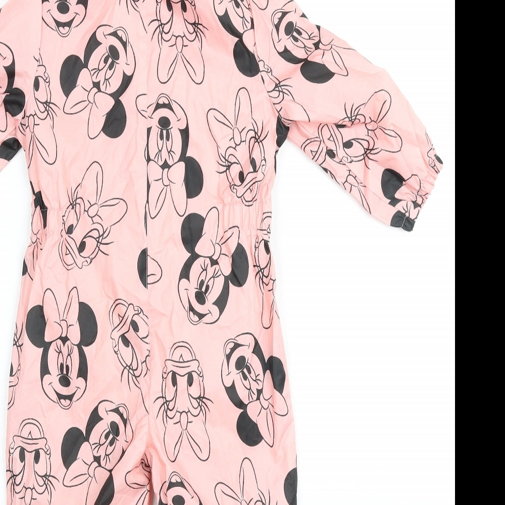 Disney Girls Pink Geometric Basic Coat Snowsuit Size 2-3 Years Zip - Minnie Mouse & Daisy Duck
