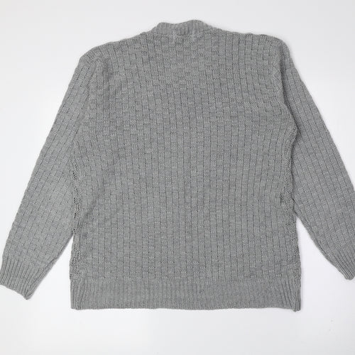 BE JEALOUS Mens Grey Crew Neck Acrylic Pullover Jumper Size M