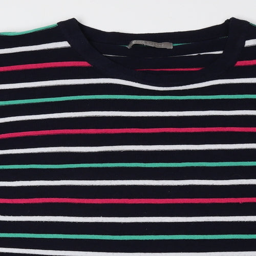 First Avenue Womens Multicoloured Round Neck Striped Polyester Pullover Jumper Size L