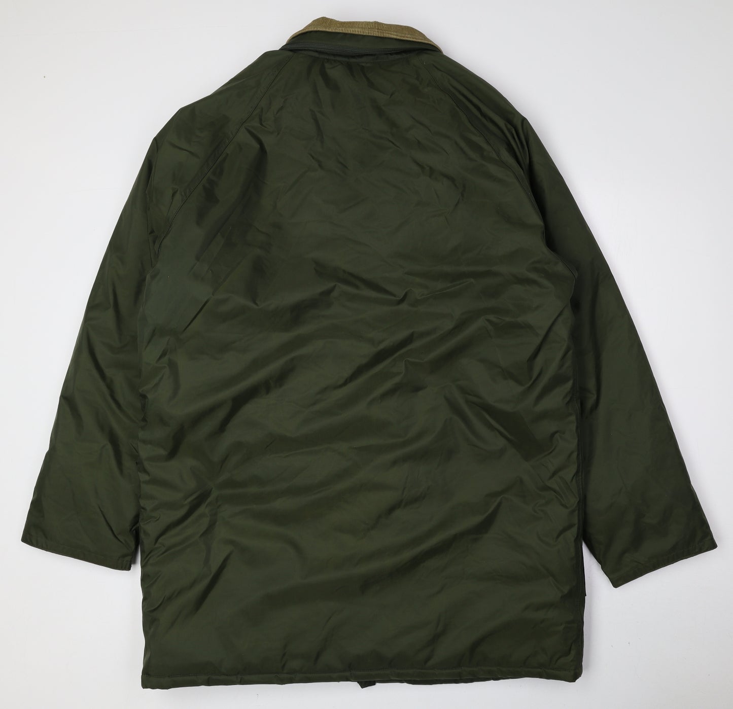 Preworn Mens Green Overcoat Coat Size M Snap