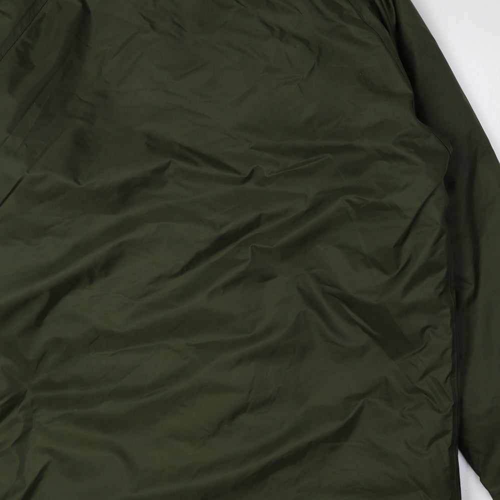 Preworn Mens Green Overcoat Coat Size M Snap