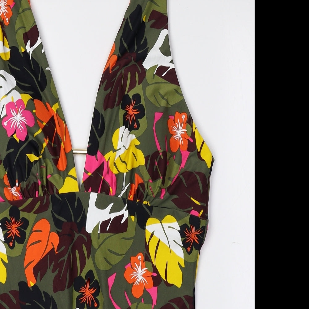 Marks and Spencer Womens Multicoloured Floral Polyester One Piece Size 24