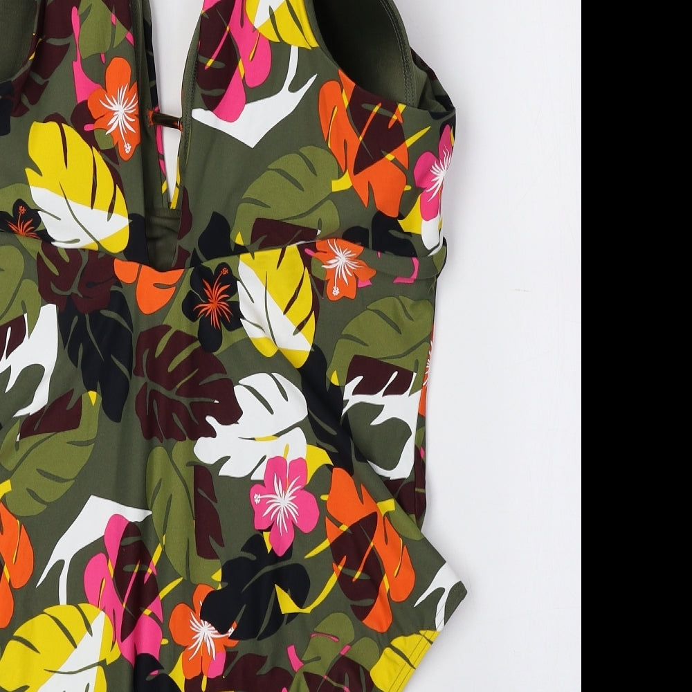 Marks and Spencer Womens Multicoloured Floral Polyester One Piece Size 24