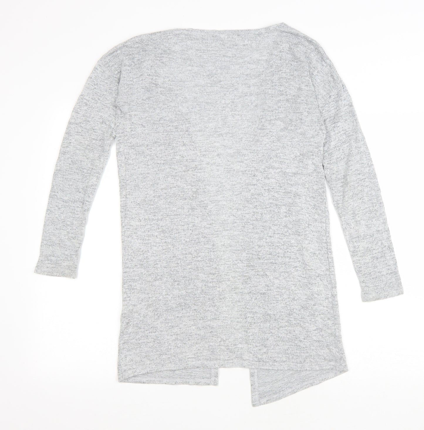 Primark Girls Grey V-Neck Viscose Cardigan Jumper Size 11-12 Years Tie