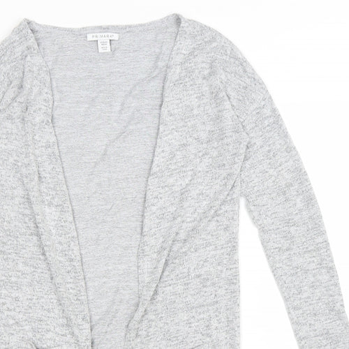 Primark Girls Grey V-Neck Viscose Cardigan Jumper Size 11-12 Years Tie