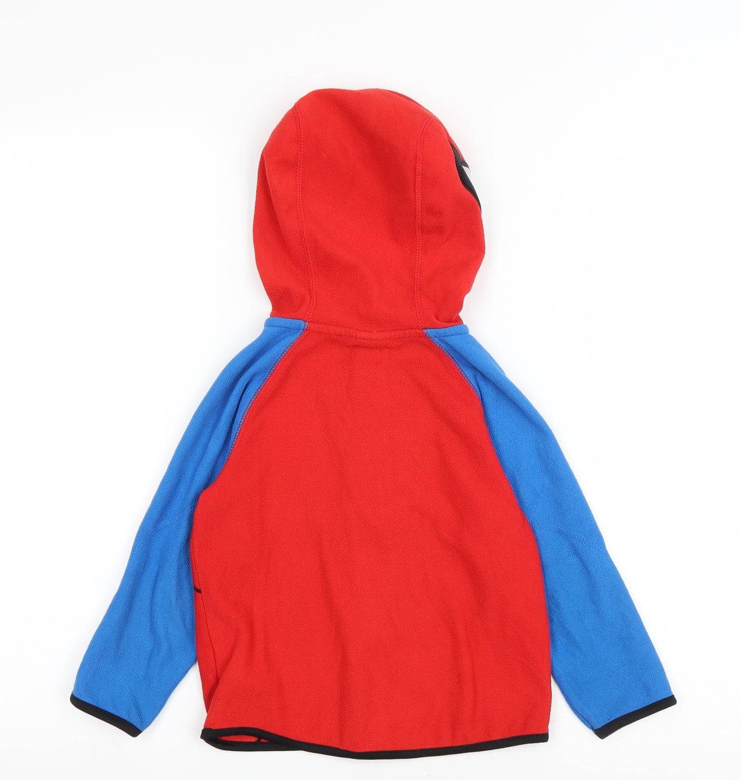 H&M Boys Red Colourblock Polyester Full Zip Hoodie Size 2-3 Years Zip - Spiderman