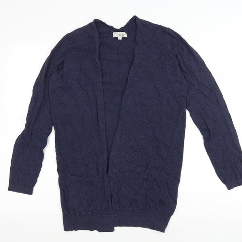 New Look Womens Blue V-Neck Cotton Cardigan Jumper Size 12