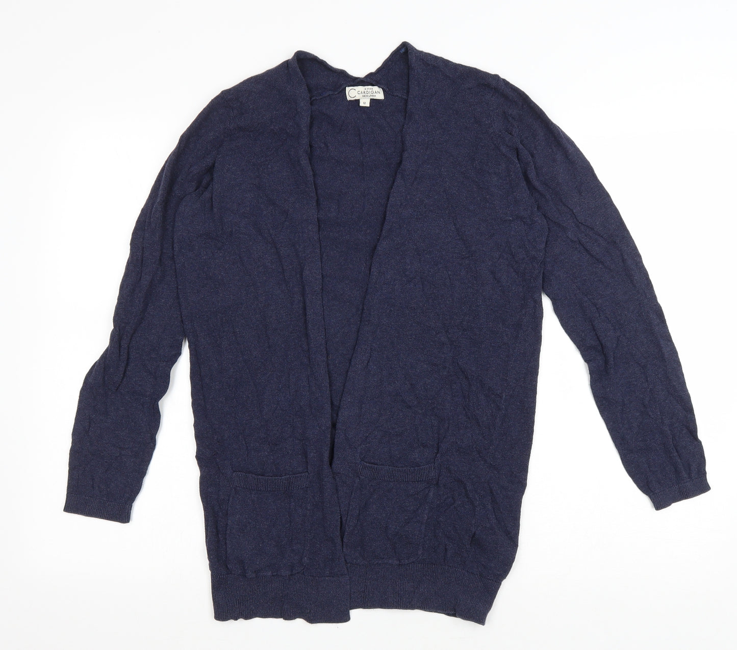 New Look Womens Blue V-Neck Cotton Cardigan Jumper Size 12