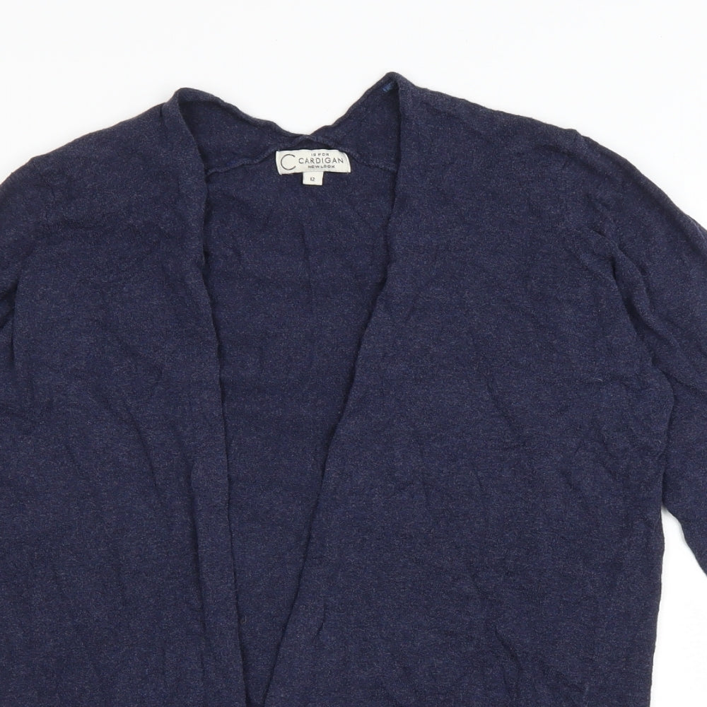 New Look Womens Blue V-Neck Cotton Cardigan Jumper Size 12