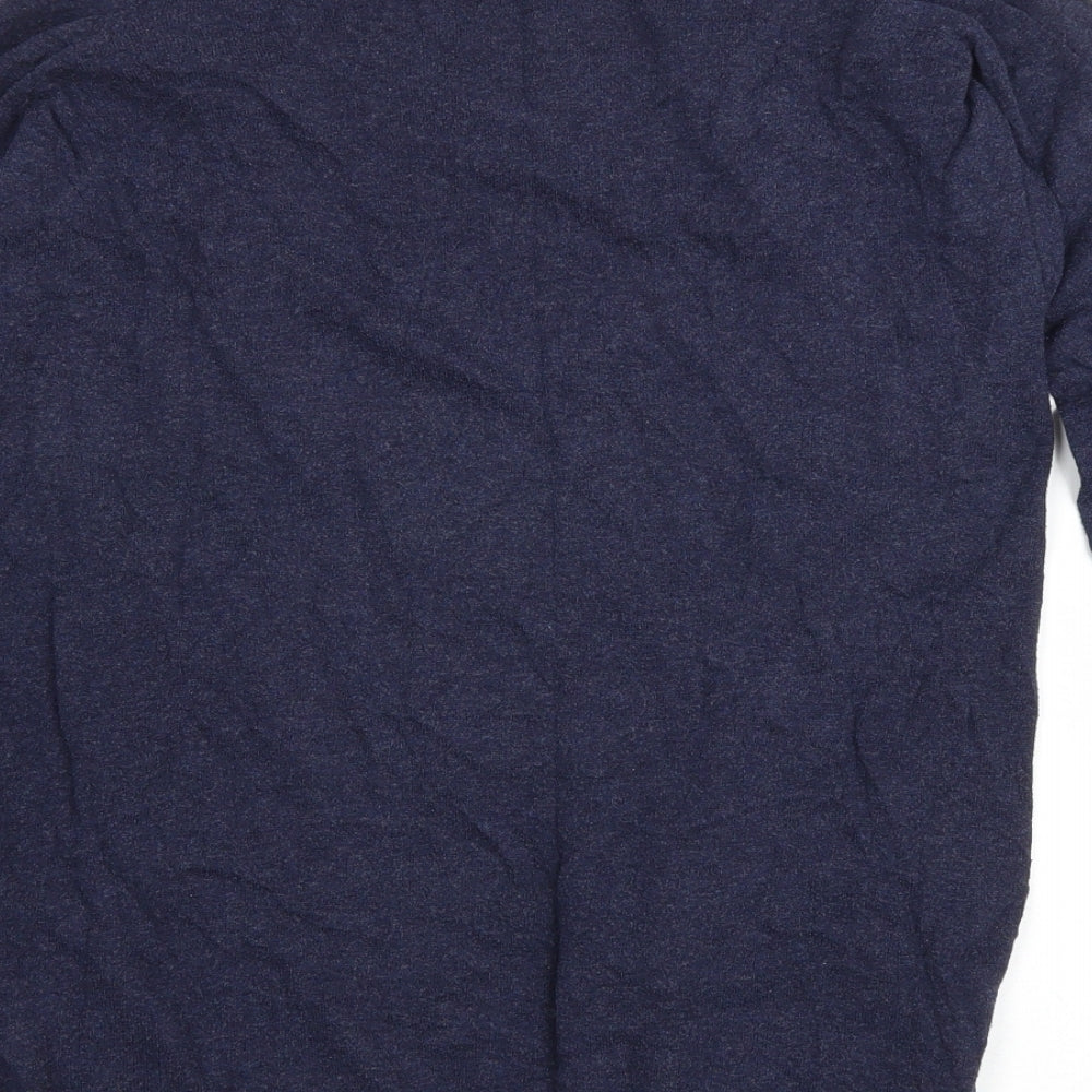 New Look Womens Blue V-Neck Cotton Cardigan Jumper Size 12