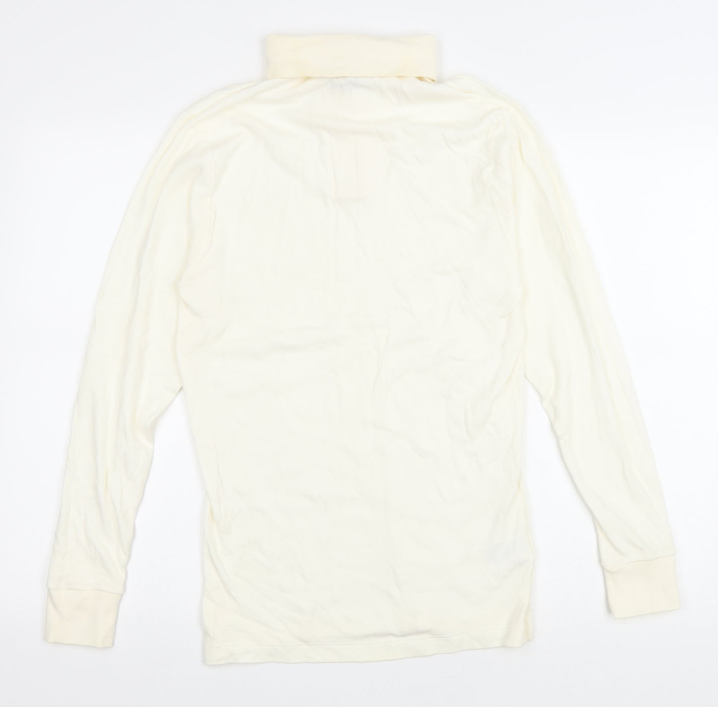 St Michael Womens Ivory Cotton Pullover Sweatshirt Size M Zip