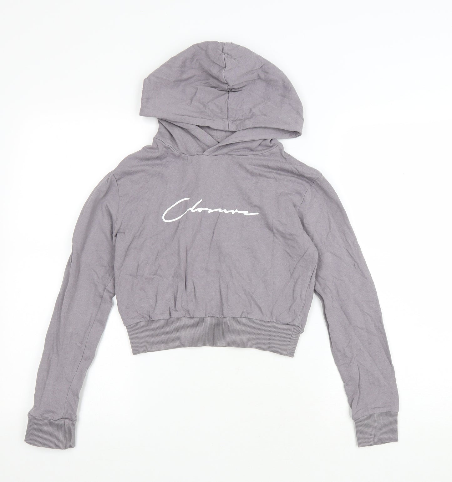 Closure Womens Grey Cotton Pullover Hoodie Size 6 Pullover