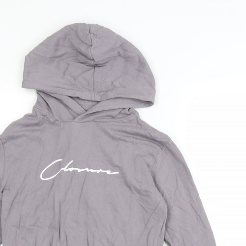 Closure Womens Grey Cotton Pullover Hoodie Size 6 Pullover