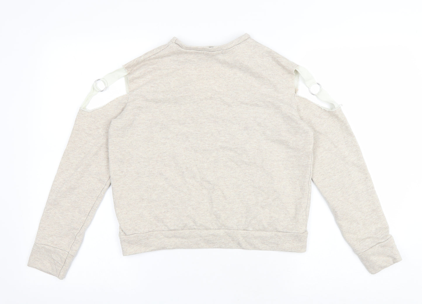 Boohoo Womens Beige Polyester Pullover Sweatshirt Size 8 Pullover - Keyhole neck
