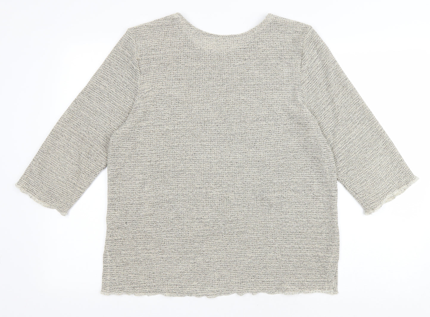 Preworn Womens Beige Collared Cotton Pullover Jumper Size XL