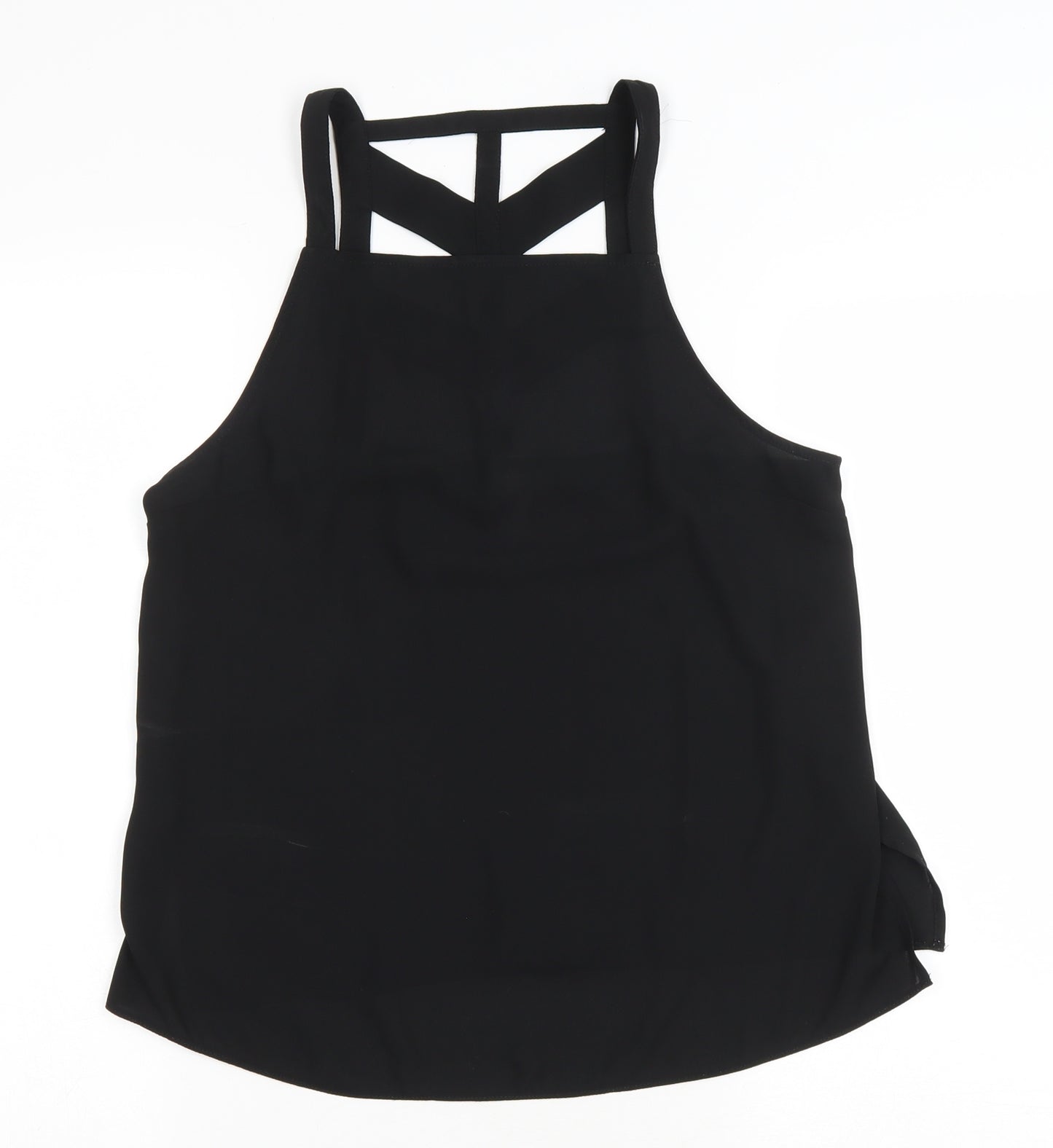 ASOS Womens Black Polyester Basic Tank Size 12 Square Neck