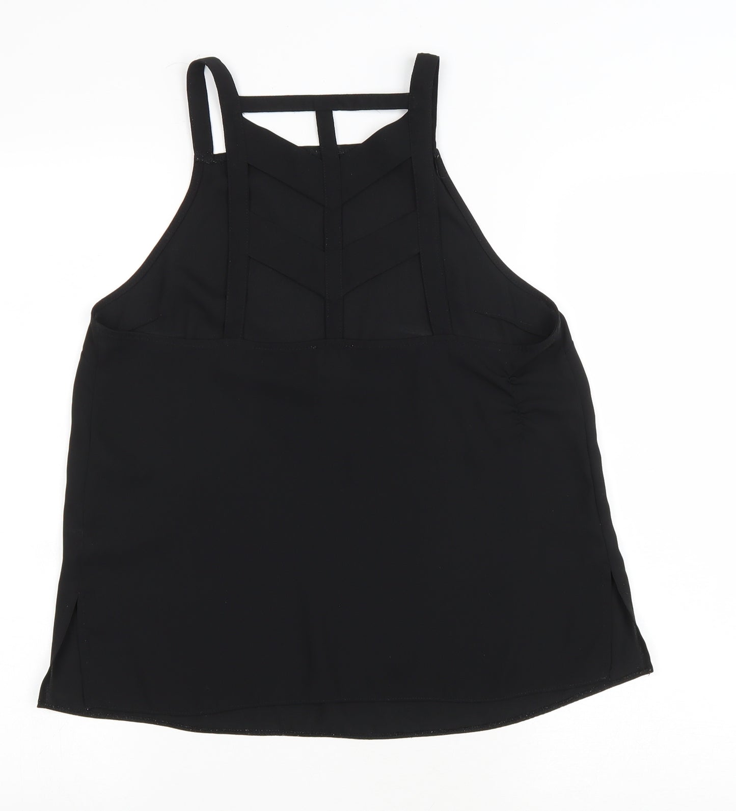 ASOS Womens Black Polyester Basic Tank Size 12 Square Neck