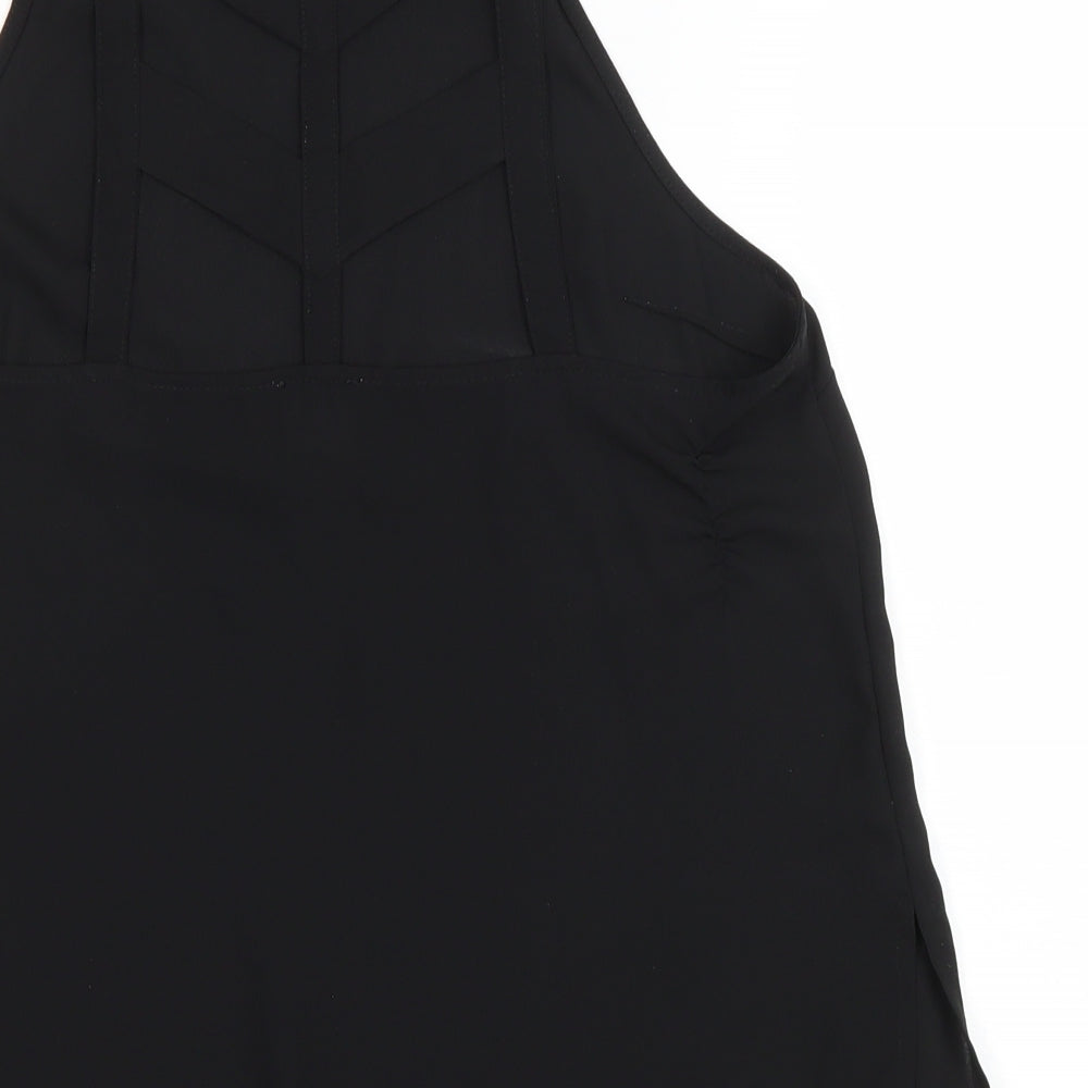 ASOS Womens Black Polyester Basic Tank Size 12 Square Neck