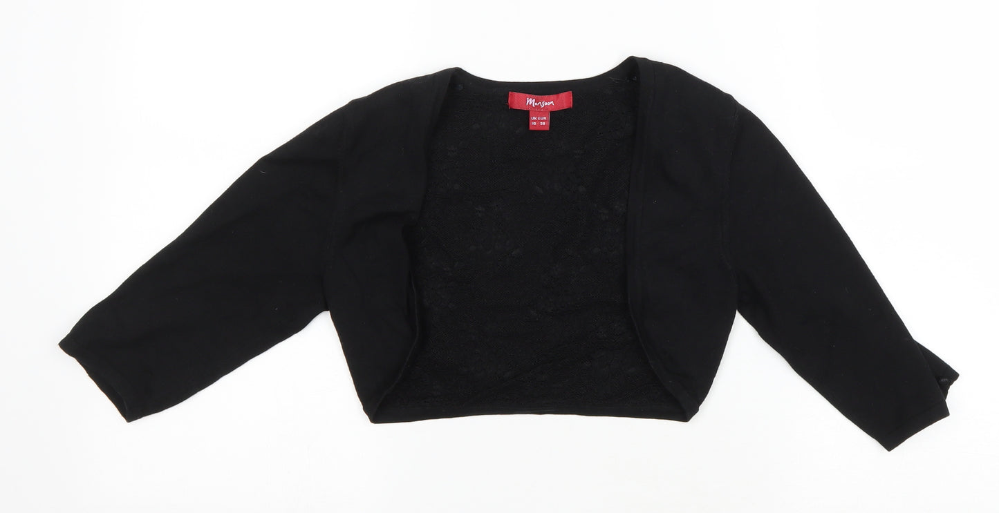 Monsoon Womens Black V-Neck Polyester Shrug Jumper Size 10