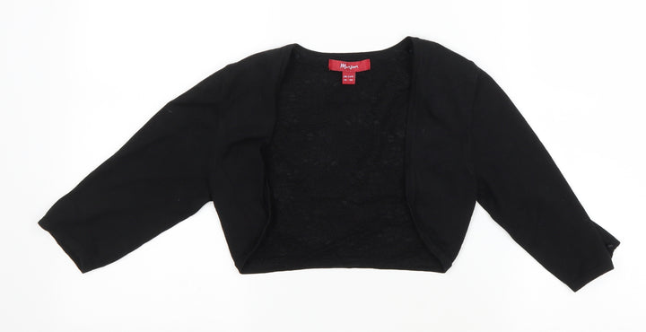 Monsoon Womens Black V-Neck Polyester Shrug Jumper Size 10