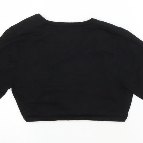 Monsoon Womens Black V-Neck Polyester Shrug Jumper Size 10