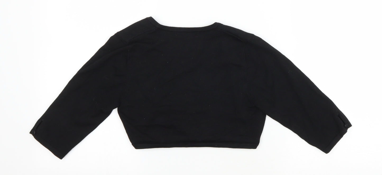 Monsoon Womens Black V-Neck Polyester Shrug Jumper Size 10