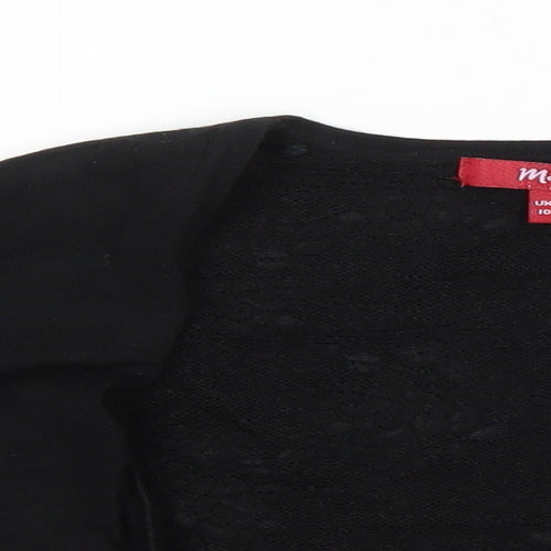 Monsoon Womens Black V-Neck Polyester Shrug Jumper Size 10