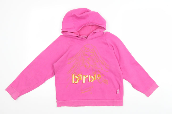 Smith & Brooks Girls Pink Polyester Pullover Hoodie Size 10 Years Pullover - Barbie