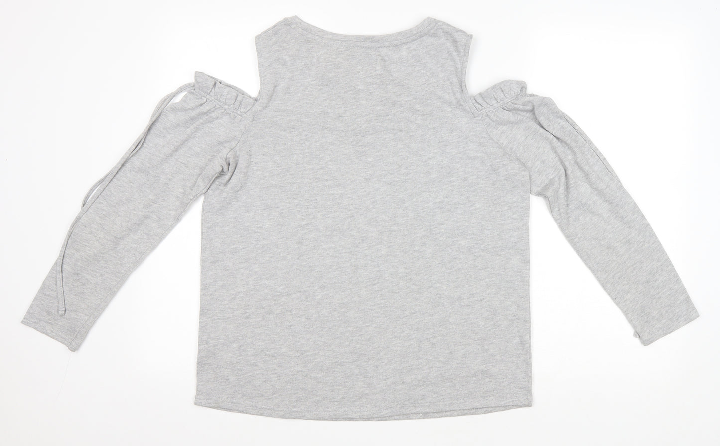 Papaya Womens Grey Polyester Pullover Sweatshirt Size 14 Pullover - Cold Shoulder