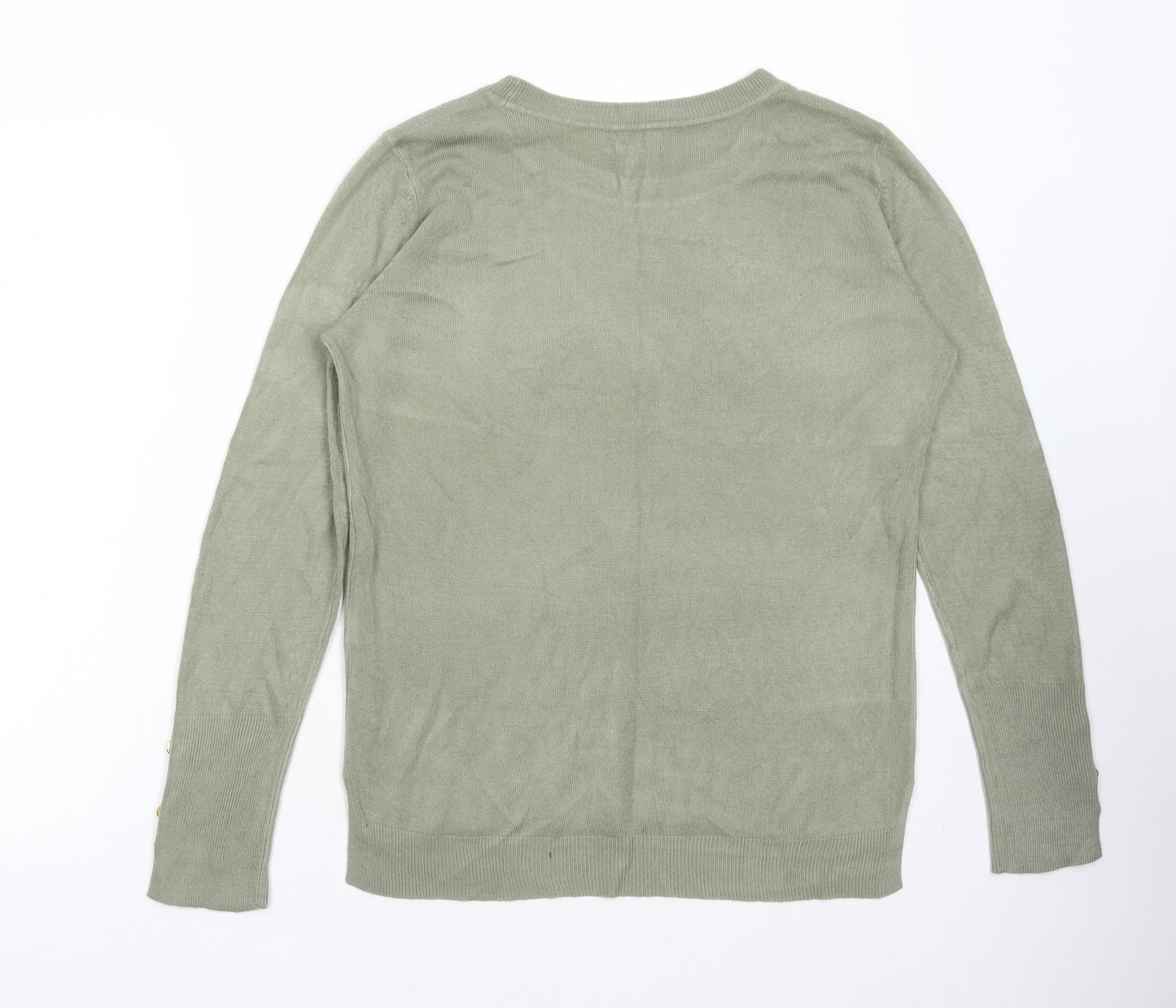 Primark Womens Green Round Neck Acrylic Pullover Jumper Size S
