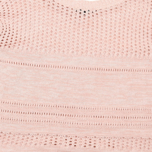 Atmosphere Womens Pink Boat Neck Cotton Pullover Jumper Size M
