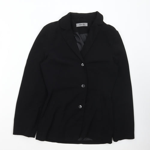 AMARANTO Womens Black Jacket Blazer Size 10 Button