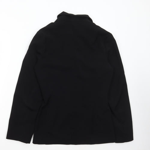 AMARANTO Womens Black Jacket Blazer Size 10 Button
