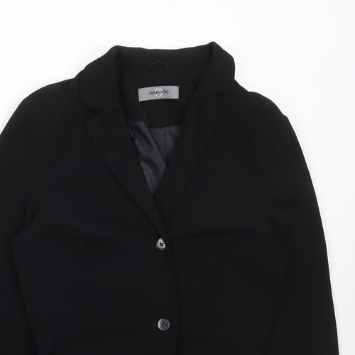 AMARANTO Womens Black Jacket Blazer Size 10 Button