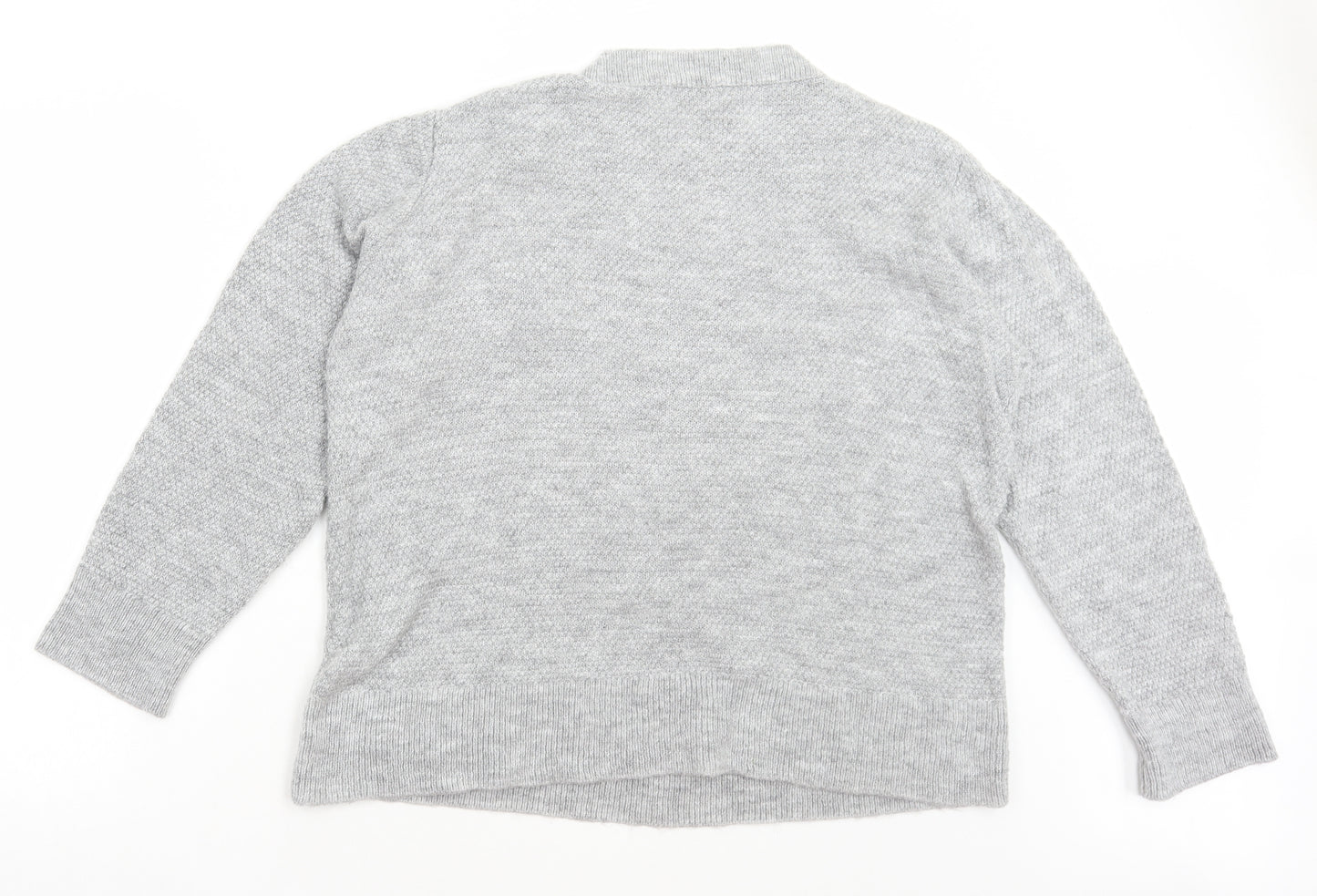 Matalan Womens Grey Round Neck Acrylic Pullover Jumper Size L
