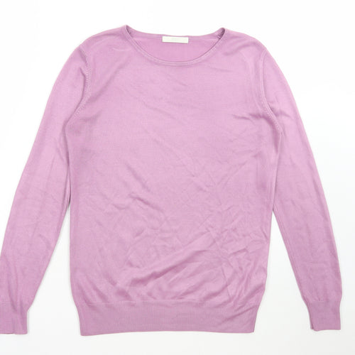 Marks and Spencer Womens Purple Round Neck Acrylic Pullover Jumper Size 8