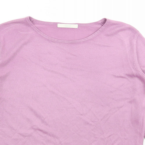 Marks and Spencer Womens Purple Round Neck Acrylic Pullover Jumper Size 8