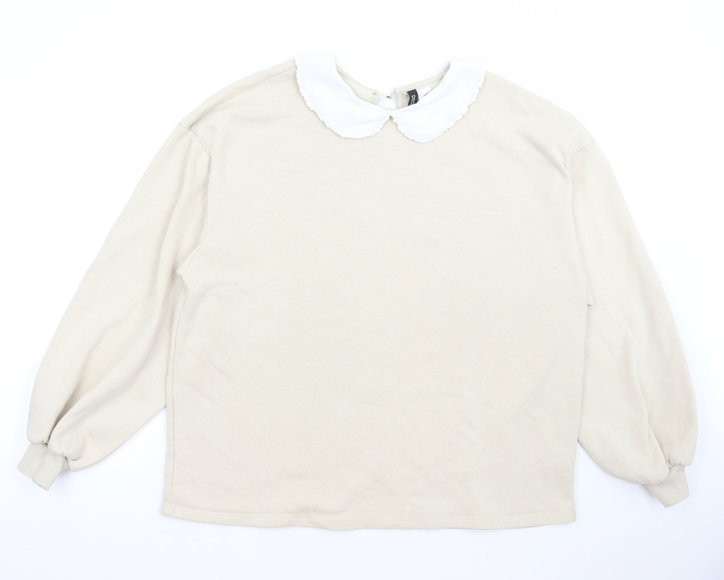H&M Womens Beige Cotton Pullover Sweatshirt Size L Pullover