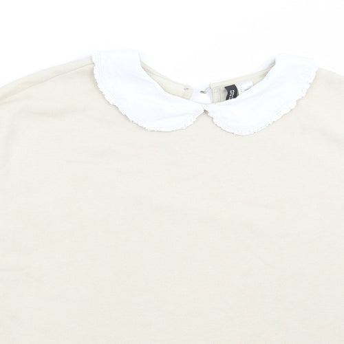 H&M Womens Beige Cotton Pullover Sweatshirt Size L Pullover